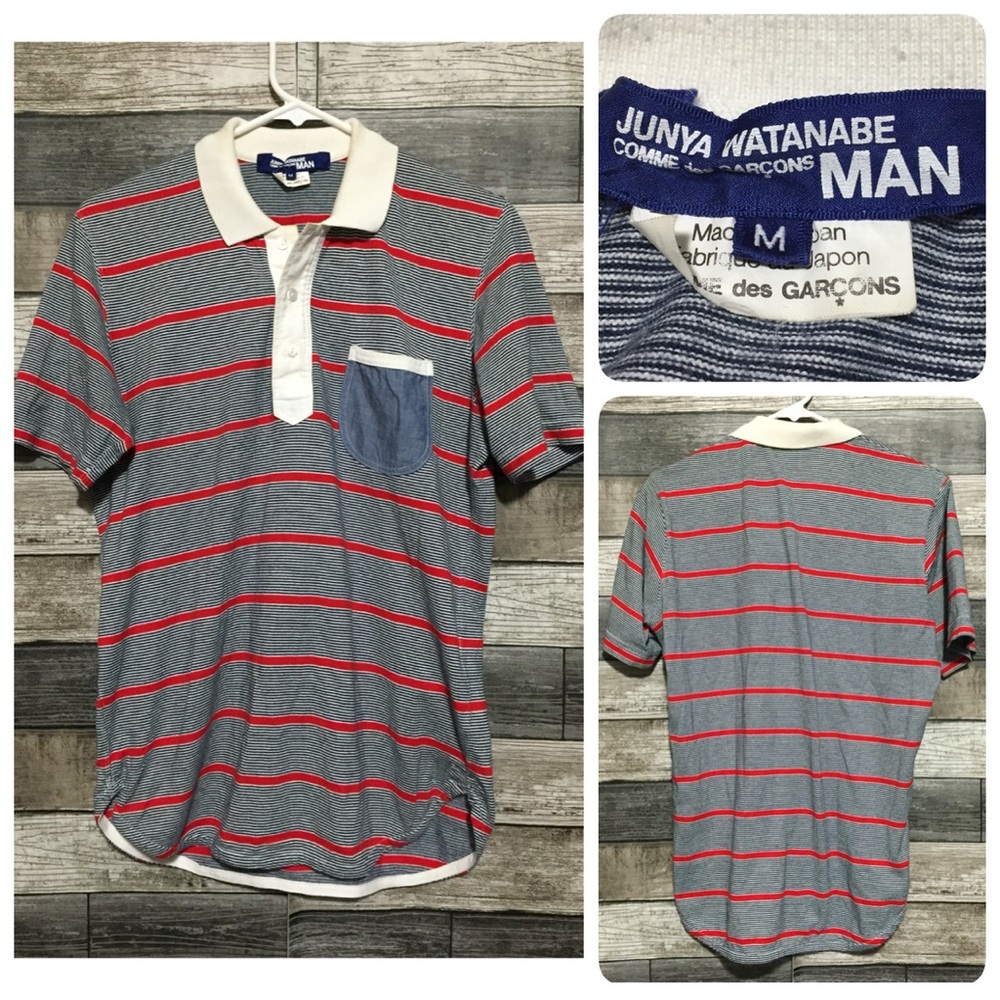 Junya Watanabe Man Comme Des Garcons Polo Shirt Stripe Men’s M Japan (Flaws)